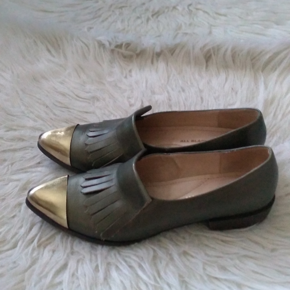American Rag deep olive oxfords flats
